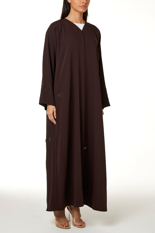 Brown zoe crepe, Pintux Handwork Detail