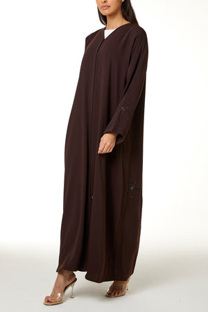 Brown zoe crepe, Pintux Handwork Detail