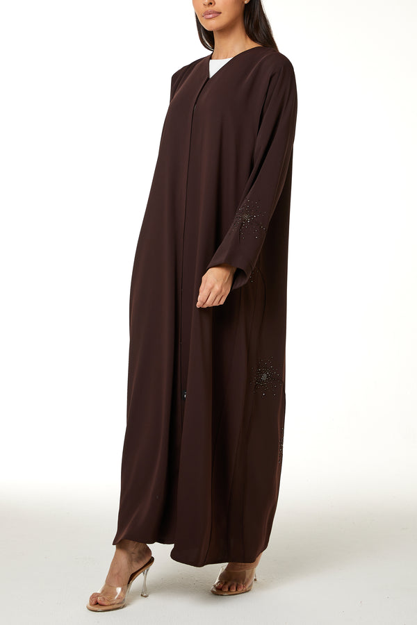 Brown zoe crepe, Pintux Handwork Detail