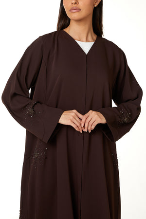 Brown zoe crepe, Pintux Handwork Detail