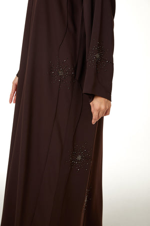 Brown zoe crepe, Pintux Handwork Detail