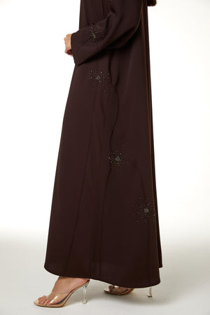 Brown zoe crepe, Pintux Handwork Detail