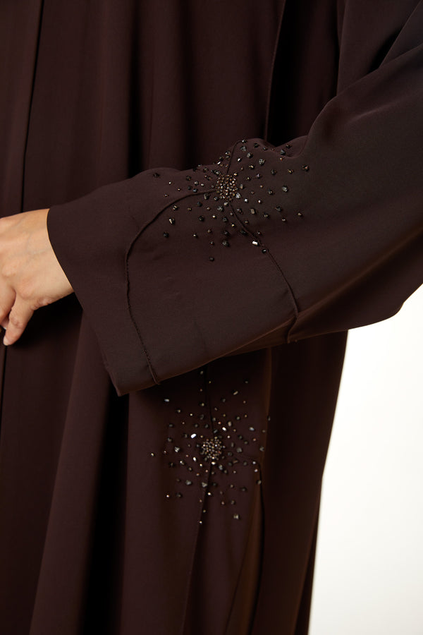 Brown zoe crepe, Pintux Handwork Detail