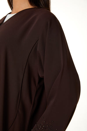 Brown zoe crepe, Pintux Handwork Detail