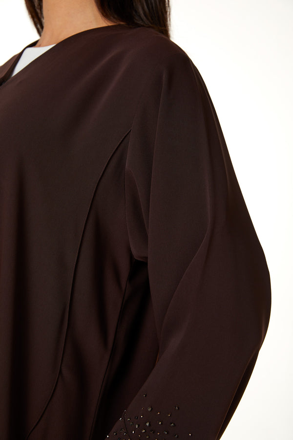 Brown zoe crepe, Pintux Handwork Detail