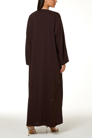Brown zoe crepe, Pintux Handwork Detail