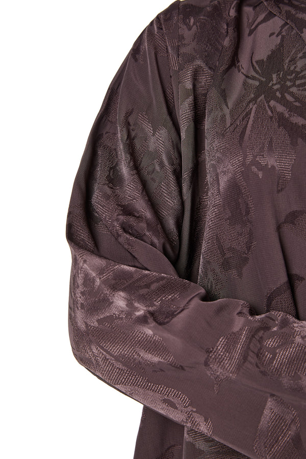 Dark Pink Alpha Jacquard Abaya, Clean Minimal Design