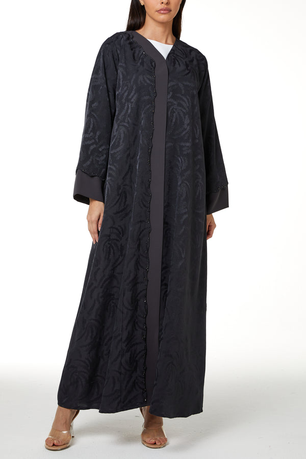 Dark Grey Alpha Jaquard, Front Beadwork Detail