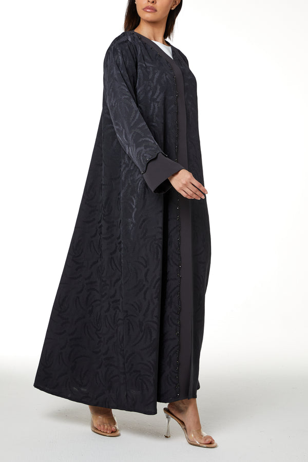 Dark Grey Alpha Jaquard, Front Beadwork Detail