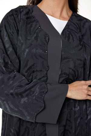Dark Grey Alpha Jaquard, Front Beadwork Detail