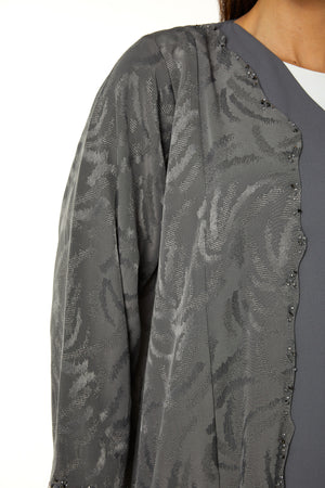 Grey Alpha Jaquard, Front Beadwork Detail