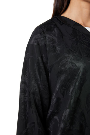 Black Alpha Jacquard Abaya with Clean Minimal Design