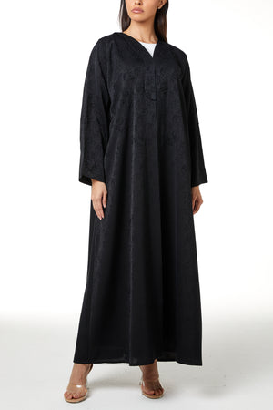 Black Zeta Jaquard, Front and Sleeve Beadwork Detail