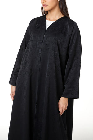 Black Zeta Jaquard, Front and Sleeve Beadwork Detail