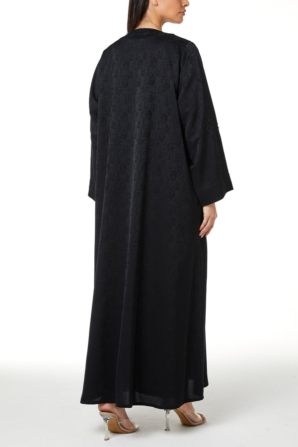 Black Zeta Jaquard, Front and Sleeve Beadwork Detail