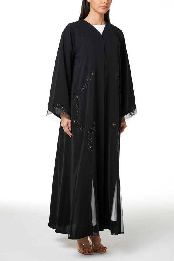 Black Royal Nada, Front and Sleeve Beadwork Detail