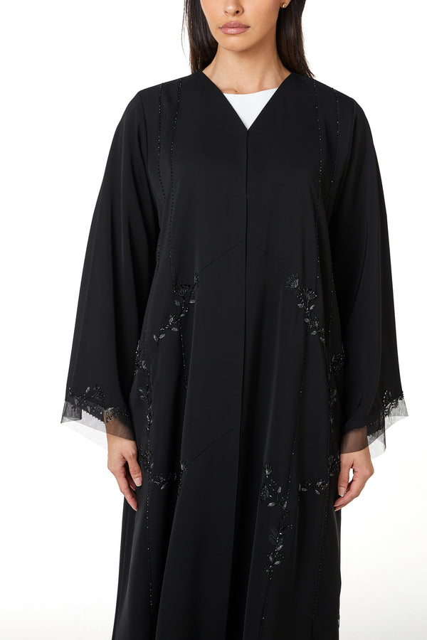 Black Royal Nada, Front and Sleeve Beadwork Detail