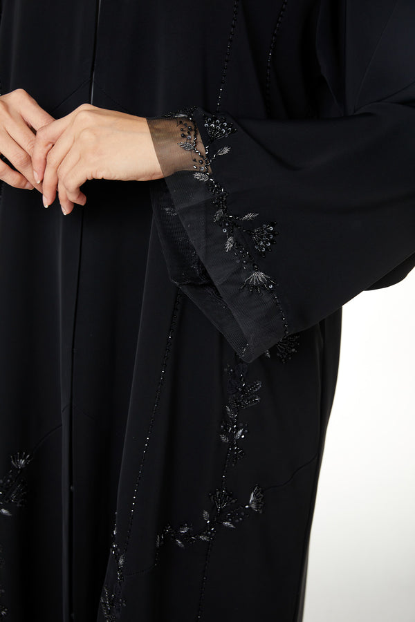 Black Royal Nada, Front and Sleeve Beadwork Detail