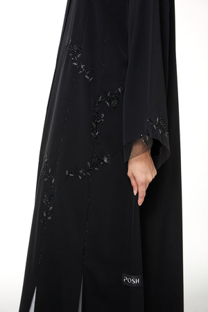 Black Royal Nada, Front and Sleeve Beadwork Detail