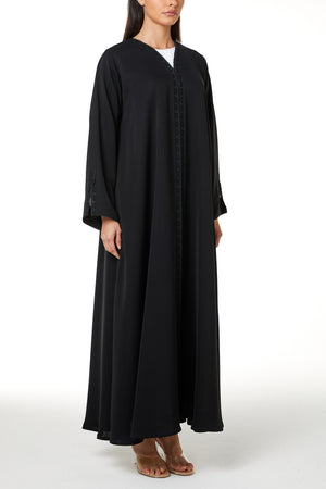 Black Reem Nada, Front Panel and Sleeve Lace Detail