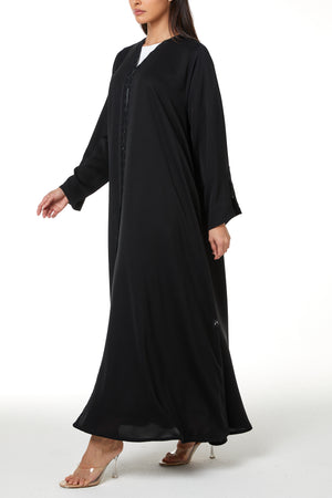 Black Reem Nada, Front Panel and Sleeve Lace Detail