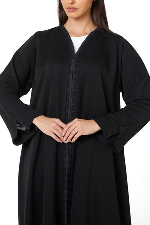 Black Reem Nada, Front Panel and Sleeve Lace Detail