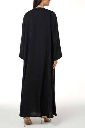 Black Reem Nada, Front Panel and Sleeve Lace Detail