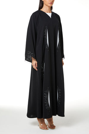 Black Royal Nada, Side Panel and Sleeve Beadwork Detail
