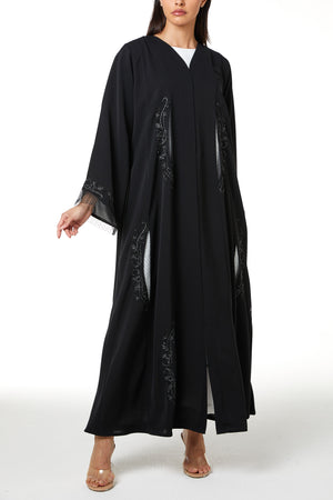 Black Royal Nada, Side Panel and Sleeve Beadwork Detail
