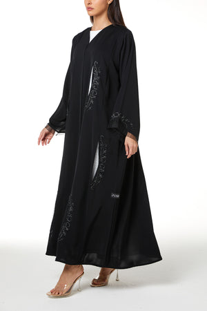 Black Royal Nada, Side Panel and Sleeve Beadwork Detail