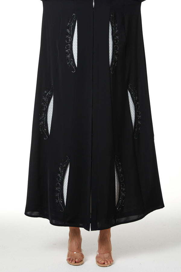 Black Royal Nada, Side Panel and Sleeve Beadwork Detail