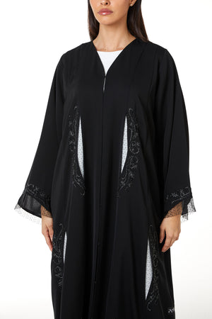 Black Royal Nada, Side Panel and Sleeve Beadwork Detail