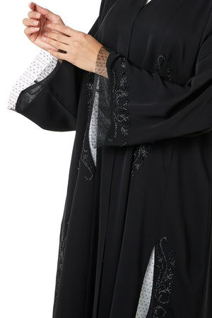 Black Royal Nada, Side Panel and Sleeve Beadwork Detail