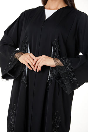Black Royal Nada, Side Panel and Sleeve Beadwork Detail