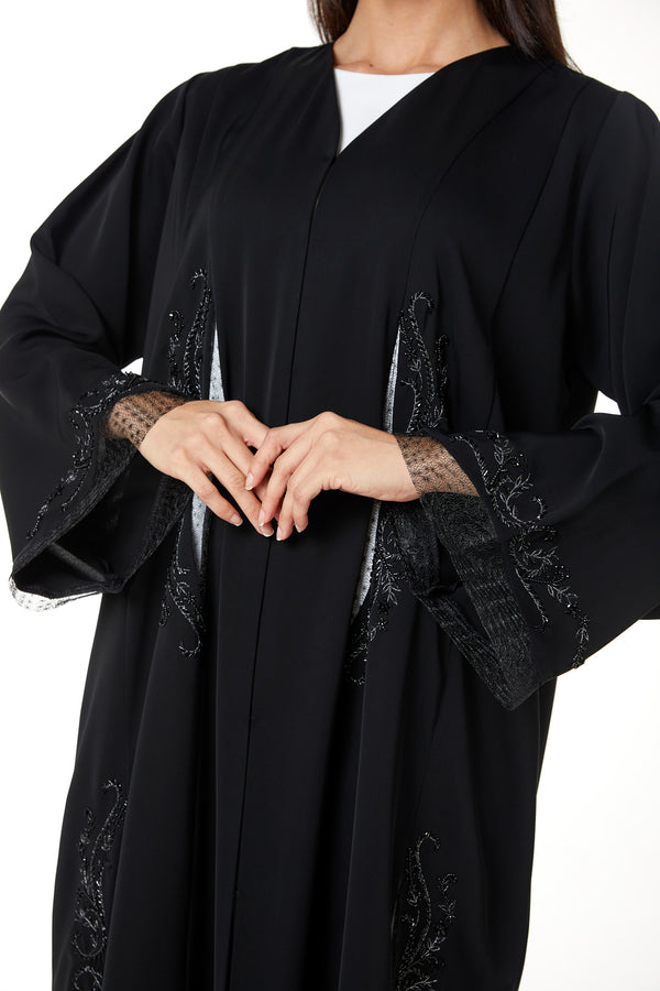 Black Royal Nada, Side Panel and Sleeve Beadwork Detail