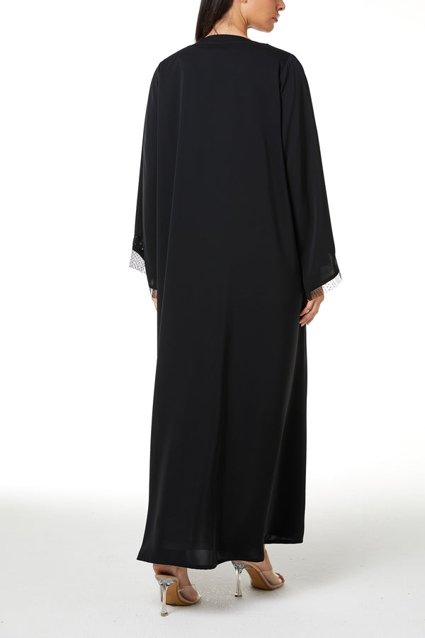 Black Royal Nada, Side Panel and Sleeve Beadwork Detail