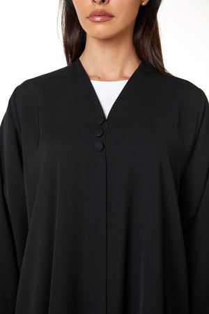 Black Aria Crepe, Beadwork Pintuck Detail