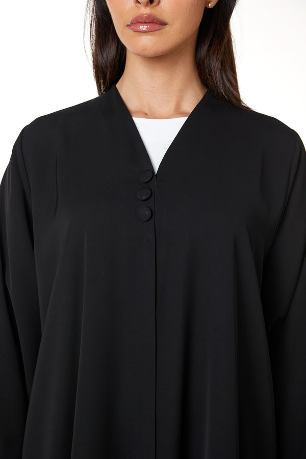 Black Aria Crepe, Beadwork Pintuck Detail