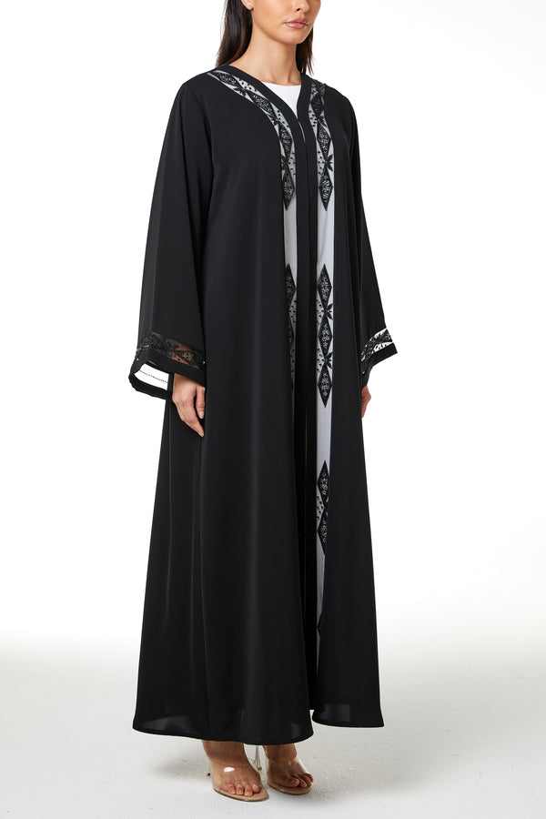 Black Royal Nada, Front Panel and Sleeve Beadwork Detail