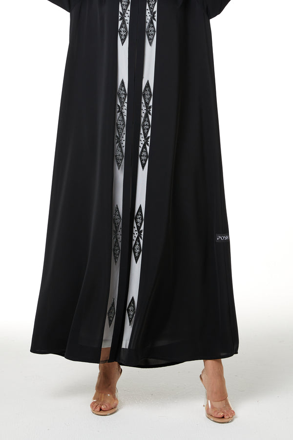 Black Royal Nada, Front Panel and Sleeve Beadwork Detail