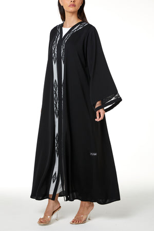 Black Royal Nada, Front Panel and Sleeve Beadwork Detail