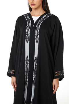 Black Royal Nada, Front Panel and Sleeve Beadwork Detail