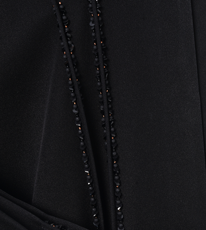 Black Emarati Crepe Custom Abaya with Intricate Beadwork