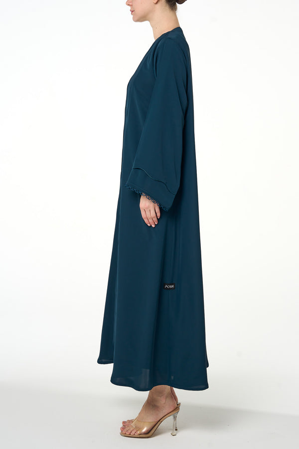 Green Amani Nada Abaya, Lace Detail