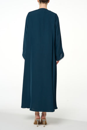 Green Amani Nada Abaya, Lace Detail