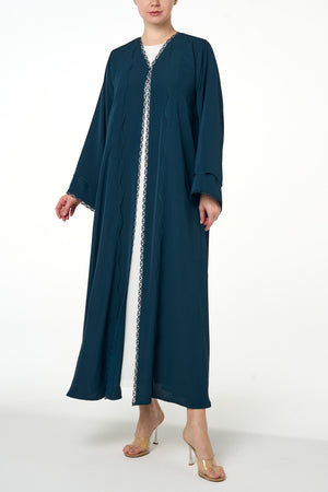 Green Amani Nada Abaya, Lace Detail