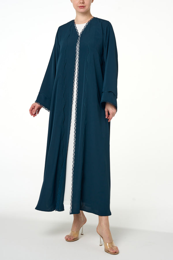 Green Amani Nada Abaya, Lace Detail