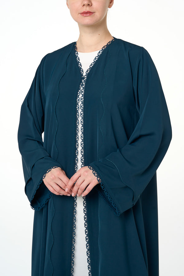 Green Amani Nada Abaya, Lace Detail