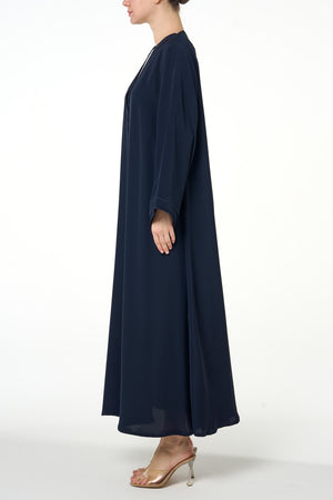 Blue Deema Nada Abaya, Lace Detail