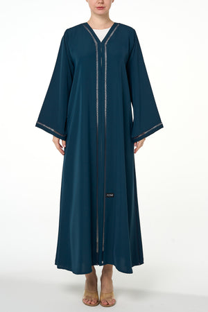 Blue Amani Nada Abaya, Lace Detail